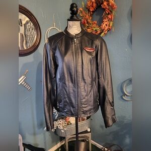 Harley-Davidson Black Leather Bomber Jacket